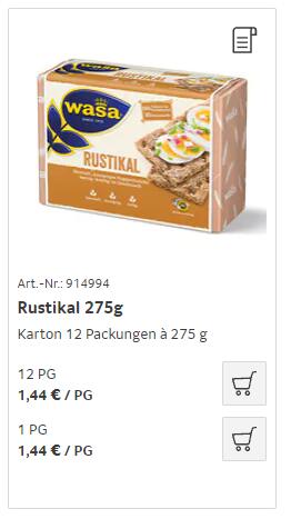 Änderungen Shop - warenkorb