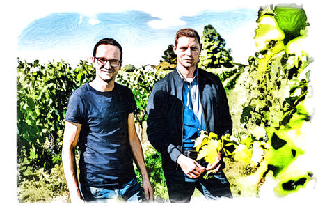 Winzer im Weinberg