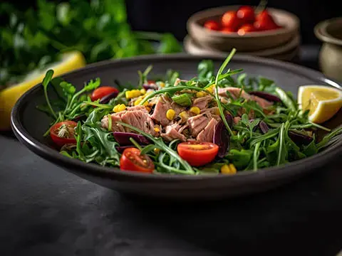 Mediteraner Salat mit Thunfisch.