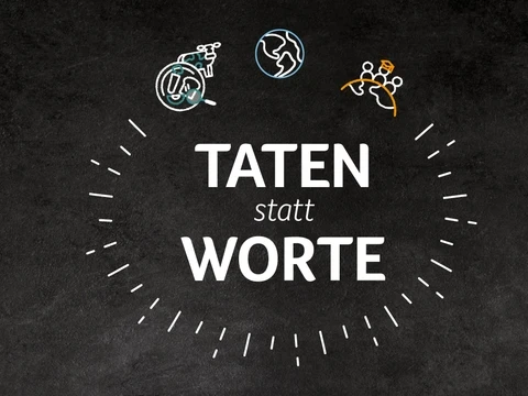 Grafik "Taten statt Worte" - die Nachhaltigkeitskampagne von Transgourmet