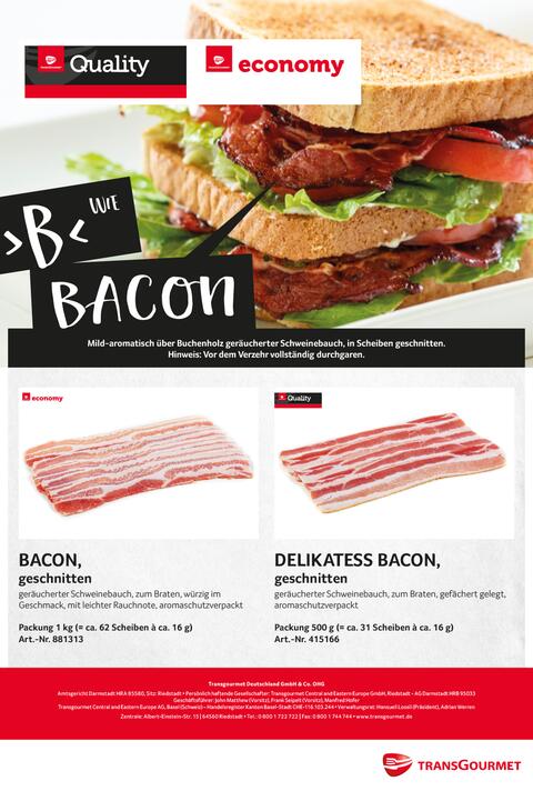 Transgourmet Quality/Transgourmet Economy- Bacon